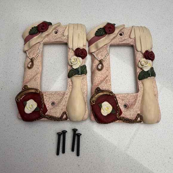 Vintage Victorian Inspired Light Switch Plates Covers Rocker Switch Roses Cameo - Picture 6 of 8